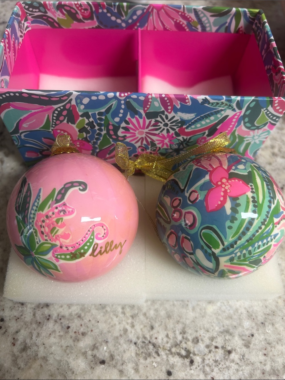 Lilly Pulitzer Oasis Golden Hour Ornaments